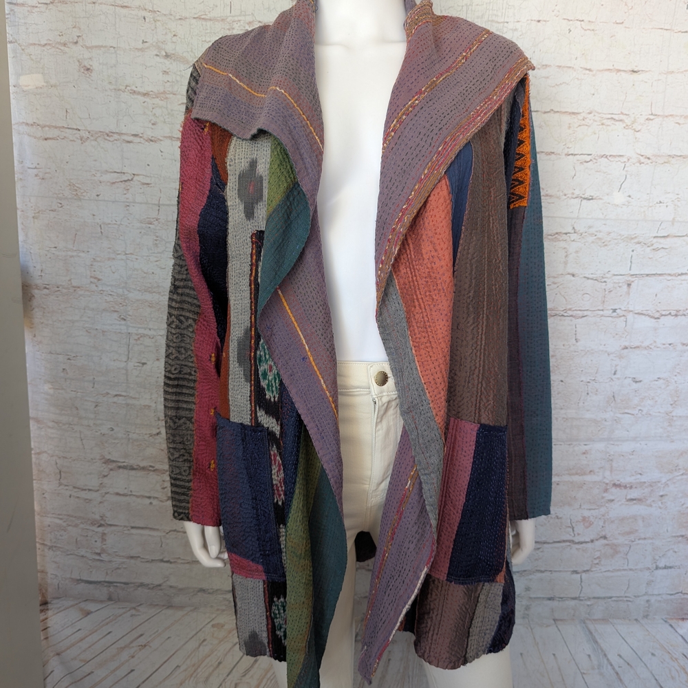 Mieko Mintz lightweight reversible Multicolor Pat… - image 1